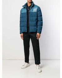 dunkeltürkise Daunenjacke von Bottega Veneta