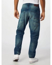 dunkeltürkise enge Jeans mit Destroyed-Effekten von G-Star RAW
