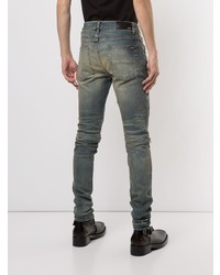 dunkeltürkise enge Jeans mit Destroyed-Effekten von Amiri