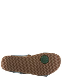 dunkeltürkise flache Sandalen aus Leder von Josef Seibel