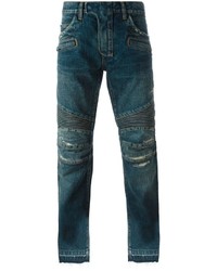 dunkeltürkise Jeans von Balmain