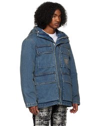 dunkeltürkise Jeansjacke von Amiri