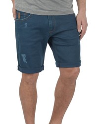 dunkeltürkise Jeansshorts mit Destroyed-Effekten von Redefined Rebel