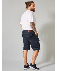 dunkeltürkise Jeansshorts von MEN PLUS BY HAPPY SIZE