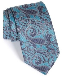 dunkeltürkise Krawatte mit Paisley-Muster