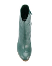 dunkeltürkise Leder Stiefeletten von Chalayan