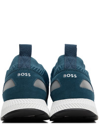 dunkeltürkise niedrige Sneakers von BOSS
