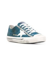 dunkeltürkise niedrige Sneakers von Golden Goose Deluxe Brand