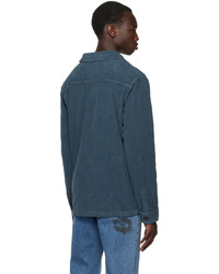 dunkeltürkise Shirtjacke aus Cord von Ps By Paul Smith
