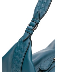 dunkeltürkise Shopper Tasche aus Leder von Bottega Veneta