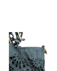 dunkeltürkise Shopper Tasche aus Leder von SAMANTHA LOOK