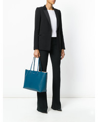 dunkeltürkise Shopper Tasche aus Leder von Alexander McQueen
