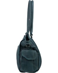 dunkeltürkise Shopper Tasche aus Leder von VOi