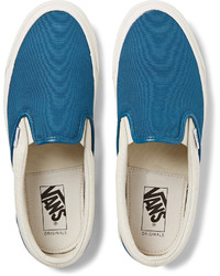 dunkeltürkise Slip-On Sneakers aus Segeltuch von Vans