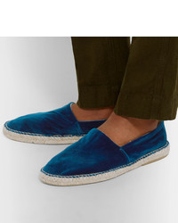 dunkeltürkise Wildleder Espadrilles von Anderson & Sheppard