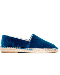 dunkeltürkise Wildleder Espadrilles von Anderson & Sheppard