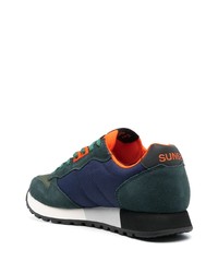 dunkeltürkise Wildleder niedrige Sneakers von Sun 68