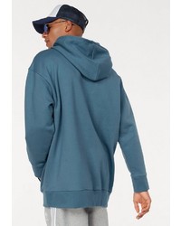 dunkeltürkiser bedruckter Pullover mit einem Kapuze von adidas Originals