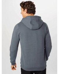 dunkeltürkiser bedruckter Pullover mit einem Kapuze von Derbe
