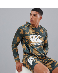 dunkeltürkiser Camouflage Pullover mit einem Kapuze