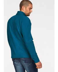 dunkeltürkiser Fleece-Pullover mit einem Reißverschluss am Kragen von Odlo