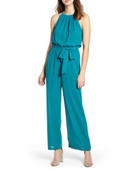 dunkeltürkiser Jumpsuit aus Chiffon