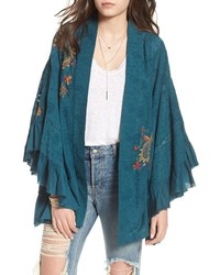 dunkeltürkiser Kimono