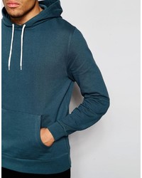 dunkeltürkiser Pullover mit einem Kapuze von Asos