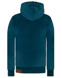 dunkeltürkiser Pullover mit einem Kapuze von Naketano