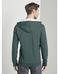 dunkeltürkiser Pullover mit einem Kapuze von Tom Tailor