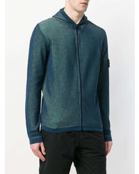 dunkeltürkiser Pullover mit einem Kapuze von Stone Island