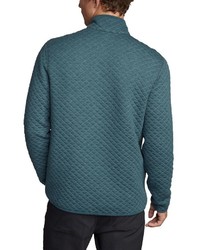 dunkeltürkiser Pullover mit einem Reißverschluss am Kragen von Eddie Bauer