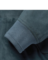 dunkeltürkiser Pullover mit einem Reißverschluß von Hugo Boss