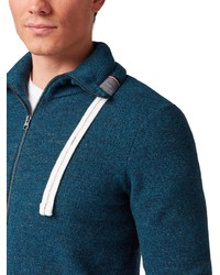 dunkeltürkiser Pullover mit einem Reißverschluß von Tom Tailor