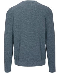 dunkeltürkiser Pullover mit einem Rundhalsausschnitt von BASEFIELD