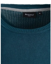 dunkeltürkiser Pullover mit einem Rundhalsausschnitt von Bexleys man