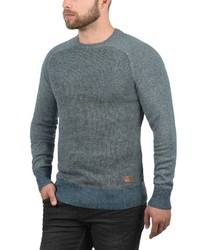 dunkeltürkiser Pullover mit einem Rundhalsausschnitt von BLEND