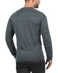 dunkeltürkiser Pullover mit einem Rundhalsausschnitt von BLEND