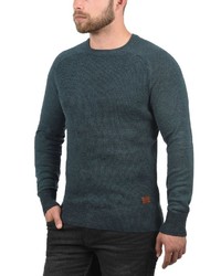 dunkeltürkiser Pullover mit einem Rundhalsausschnitt von BLEND