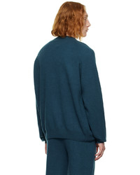 dunkeltürkiser Pullover mit einem Rundhalsausschnitt von Frenckenberger