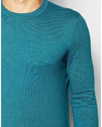 dunkeltürkiser Pullover mit einem Rundhalsausschnitt von Asos