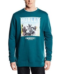 dunkeltürkiser Pullover mit einem Rundhalsausschnitt von Hurley