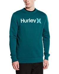dunkeltürkiser Pullover mit einem Rundhalsausschnitt von Hurley