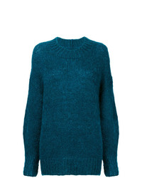 dunkeltürkiser Pullover mit einem Rundhalsausschnitt von Isabel Marant