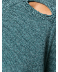 dunkeltürkiser Pullover mit einem Rundhalsausschnitt von Etoile Isabel Marant