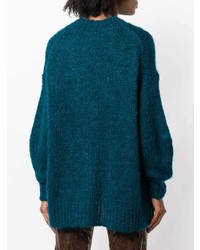 dunkeltürkiser Pullover mit einem Rundhalsausschnitt von Isabel Marant