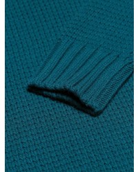 dunkeltürkiser Pullover mit einem Rundhalsausschnitt von Prada