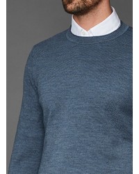 dunkeltürkiser Pullover mit einem Rundhalsausschnitt von MAERZ Muenchen