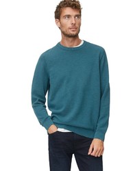 dunkeltürkiser Pullover mit einem Rundhalsausschnitt von Marc O'Polo