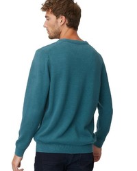 dunkeltürkiser Pullover mit einem Rundhalsausschnitt von Marc O'Polo